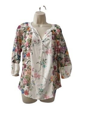 Anthropologie Figueroa & Flower XL Petite Floral Sheer lace Embroidered Blouse